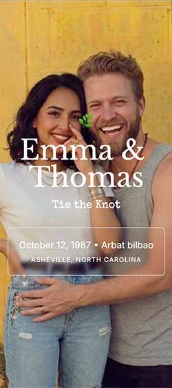 Plantilla de web de boda YesLovey en movil