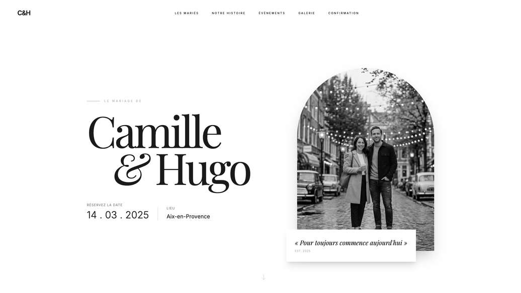 Modèle de mariage Camila